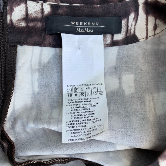 MAX MARA WEEKEND Galea Abstract Print Shift Dress Brown | Women’s Size 8 - Picture 7 of 7